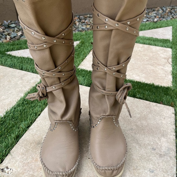 Hector Riccione moccasin boots tan leather - Picture 4 of 15